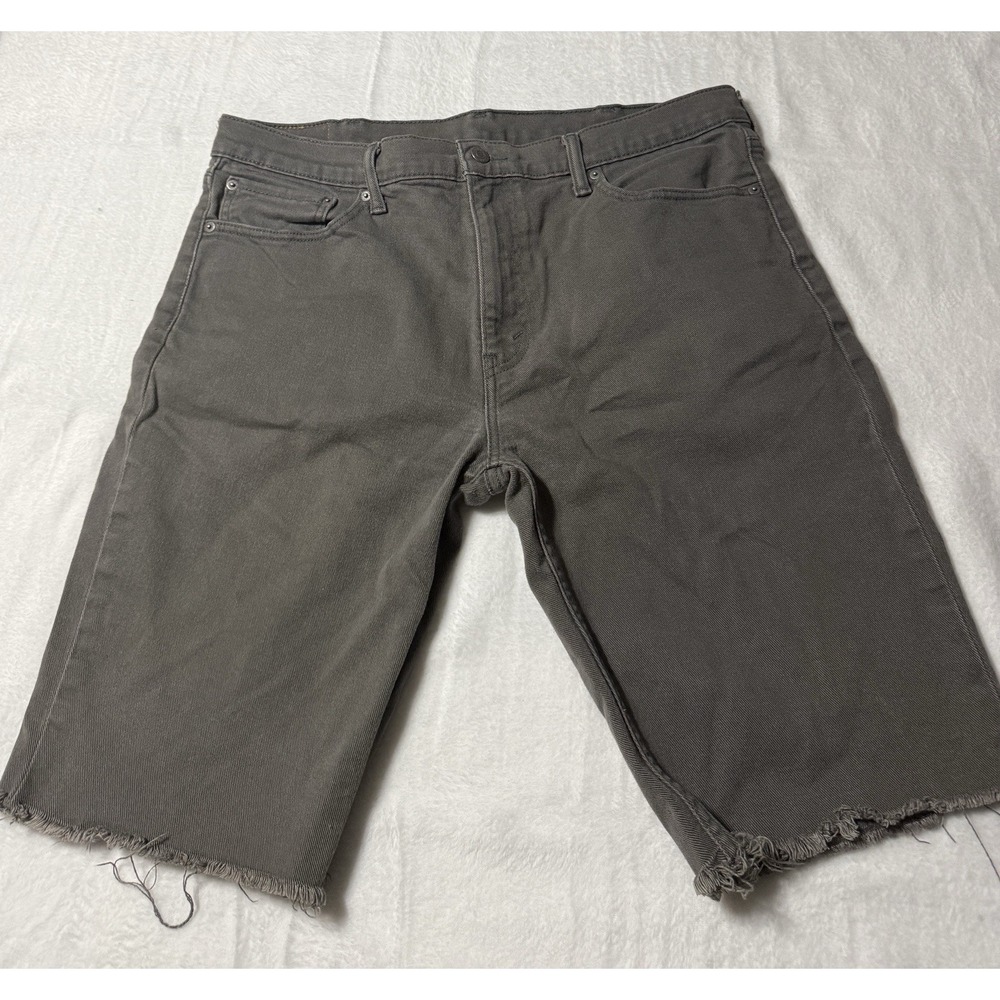 Levi's 511 Slim Fit Cut Off Jean Shorts Men's 38 Gray Denim Raw Hem Frayed